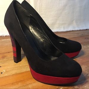 Call It Spring Black Suede Platform Pumps